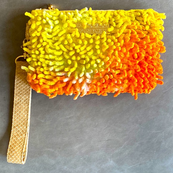 SHAGBAGG Handbags - SHAGBAGG Ombre’ Tie Dye Shag Genuine Python Printed Leather Wristlet NWT